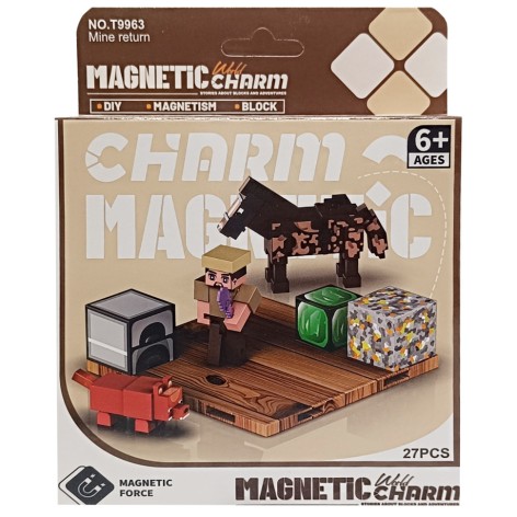 Дитячий магнітний конструктор Minecraft 9963, 27 деталей