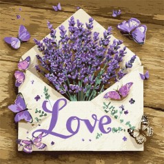 Картина за номерами "Лаванда в конверті" ©art_selena_ua KHO5175, 40x40 см 