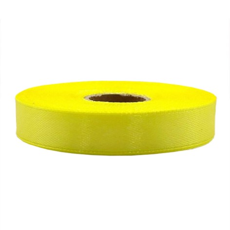 Атласна стрічка для рукоділля АБ-642, 1,2см x 23 м, Світло-жовтий