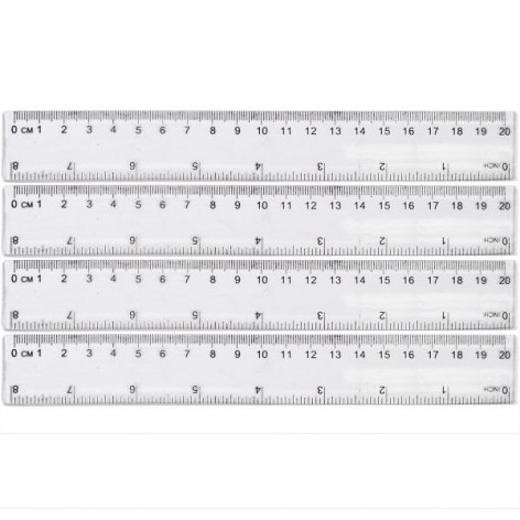 Линейка прозрачная Bambi 8820, пластиковая, 20 см