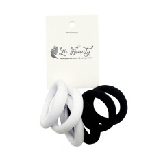 Набір резинок для волосся 0108-424, 6 штук, чорний та білий