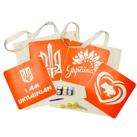 Набор для творчества «Экосумка бязь Карта Украины, Украина цветущая» bag-b-n080-n058