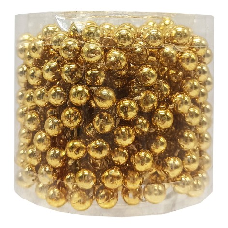 Декоративне намисто на ялинку 8070-8-5м(Gold) 8 мм, 5 метрів Золотий