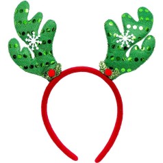 Обідок новорічний "Оленячі роги" 2502(Green) зелений