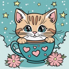 Картина за номерами "Чудовий котик" ©art_selena_ua KHO6280, 25х25 см