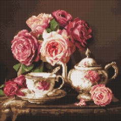 Алмазна мозаїка "Троянди в темряві" Ідейка AMO8344, 40х40 см