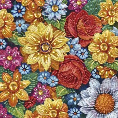 Алмазна мозаїка "Квіткова колекція" Brushme BH029 неповна викладка 25х25 см