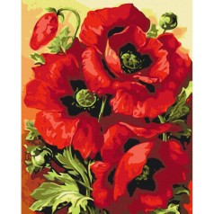 Картина за номерами "Принт в маках" BS52284, 40х50 см