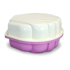 Дитяча пісочниця-басейн "Мушля" 01236/10 біло-рожевий, з кришкою