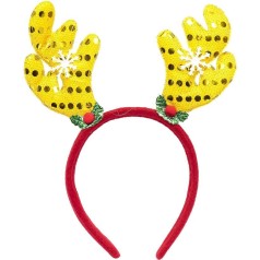 Обідок новорічний "Оленячі роги" 2502(Yellow) жовтий