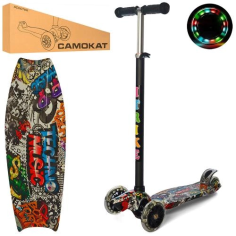 Самокат детский MAXI iTrike JR 3-055-1-WP8 с подсветкой