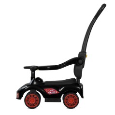 Дитяча каталка-толокар M 5763L-2 чорно-червоний, c батьківською ручкою