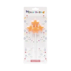 Набір свічок для торта "Зірочки" TL-1045(Peach) персиковий, 4 штуки