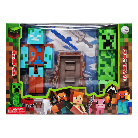УЦЕНКА!!! Игровой набор фигурок Майнкрафт Крипер и Утопленник Bambi 48111-4-UC с аксессуарами