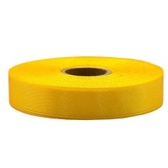 Атласна стрічка для рукоділля АБ-640, 1,2 см x 23 м, тепла жовта