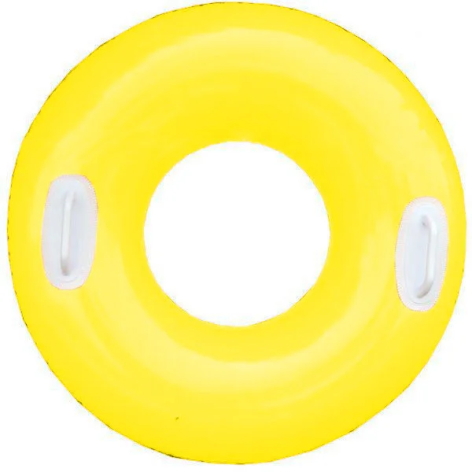 Детский надувной круг с ручками 59258 глянцевый Желтый
