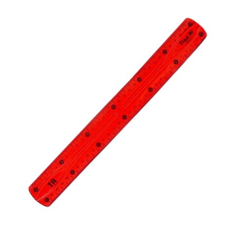 Линейка неломайка ESA-0031 мягкий пластик, 30 см Красный