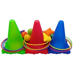 Ігровий набір Конуси 3 в 1 2888-19A 6 м’ячиків, 3 конуси, 12 кілець, 6 мішечків для метання