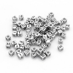 Декоративні намистинки для творчості Алфавіт Кубики Dom Busin УТ000004425 в упаковці 130 шт