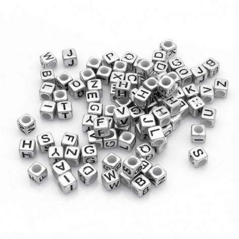 Декоративні намистинки для творчості Алфавіт Кубики Dom Busin УТ000004425 в упаковці 130 шт