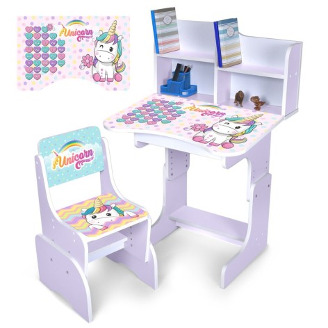 Дитяча Парта N 2071-9-6 лавандовий, зі стільчиком