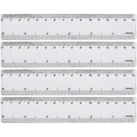 Линейка прозрачная Bambi 8815 пластиковая, 15 см