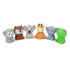 Дитячі іграшки для купання "Тваринки" 2025-29, 6 штук, з пискавкою