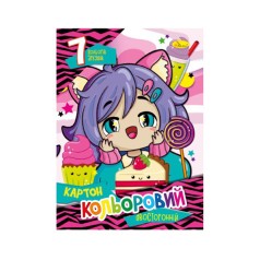 Набір кольорового картону А4 Автоспорт АП-1102-5 двосторонній 7 аркушів