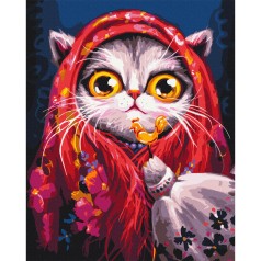 Картина за номерами "Киця в хустинці" © Маріанна Пащук Brushme BS54250, 40х50 см