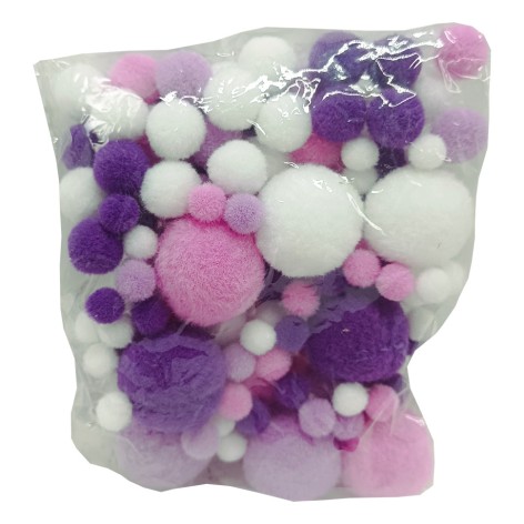 Декоративні помпони для творчості S-05_помпон 1-3 см 145-155 штук
