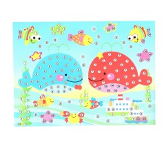 Дитяча мозаїка за номерами "Китові" 13-126-12 різнокольорові камінчики