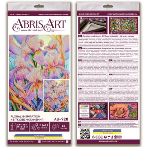 Набор для вышивания бисером "Цветочное вдохновение" AB-928 на натуральном холсте 