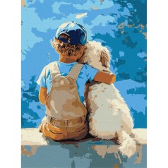 Картина за номерами "Хлопчик та пес" ©art_selena_ua KHO8639, 30x40 см 