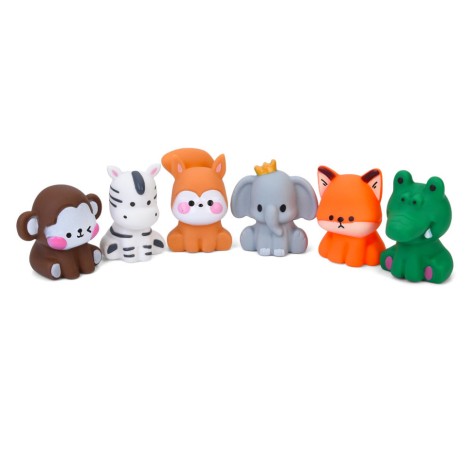Дитячі іграшки для купання "Тваринки" 2025-18, 6 штук, з пискавкою