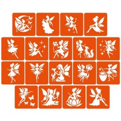 Набір трафаретів для біо-тату "Fairies №2" fairies2_5x5_18_1