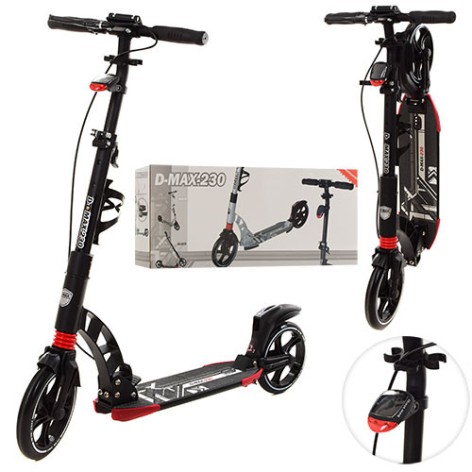 Двоколісний самокат SR 2-014 з ручним гальмом  Чорний