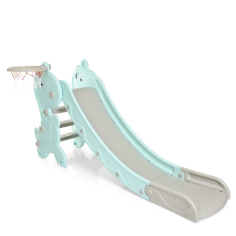 Детская горка YG2020-2-1-4 пластик, с баскетбольным кольцом