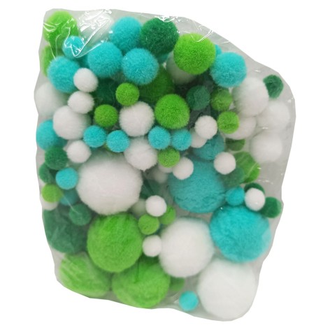 Декоративні помпони для творчості S-06_помпон 1-3 см 145-155 штук