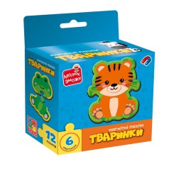 Дитячі магнітні пазли "Тваринки" VT1733-04, 6 картинок
