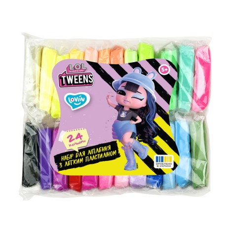 Набор для лепки с воздушным пластилином L.O.L. Surprise! Tweens LOL70192, 24 цвета неон