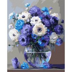 Картина за номерами "Букет блакитних квітів" Ідейка KHO3327, 40x50 см