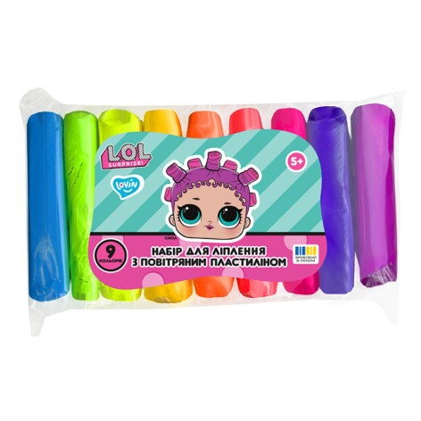 Набір для ліплення з повітряним пластиліном L.O.L. Surprise! LOL70193, 9 кольорів неон
