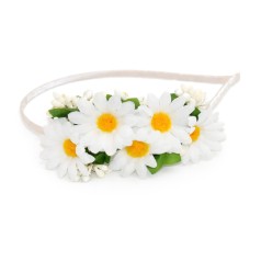 Дитячий Ободок для волосся "Ромашка букет" 0206-014 білий