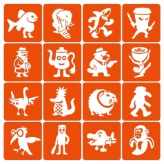 Набір трафаретів для біотату "Італійський брейнрот №2" Italian-brainrot_6x6_16_2