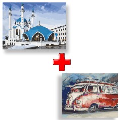 Набір картин за номерами 2 в 1 