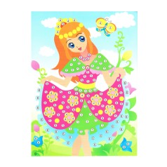 Дитяча мозаїка за номерами "Принцеса" 13-126-16 різнокольорові камінчики