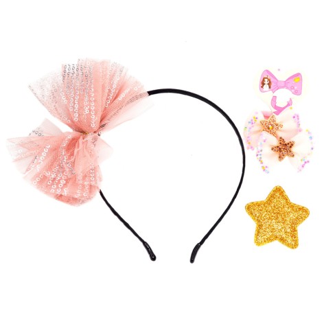 Дитячий набір "Принцеса" 0105-036-5 обруч, резинка, затискач 