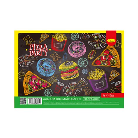 Альбом для малювання АП-0308, 20 аркушів, 100 г/м2 Pizza party
