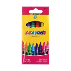Набір дитячих воскових олівців "Crayons" 8496-6, 90 мм, 6 кольорів