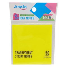 Стікери прозорі для нотаток Р71-1, 50 аркушів, 76 х 76 мм   Жовтий